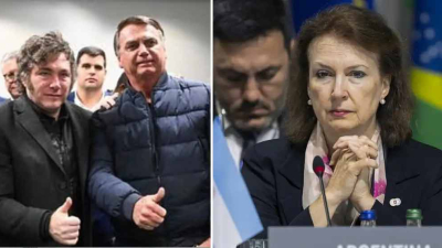 Milei habló en acto de la ultraderecha brasileña y dejó a Mondino sola en Asunción