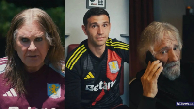 Dibu Martínez y Ozzy Osbourne en el loco video de presentación de la nueva camiseta de Aston Villa