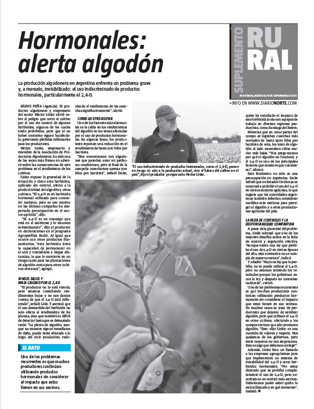 Hormonales: alerta algodón
