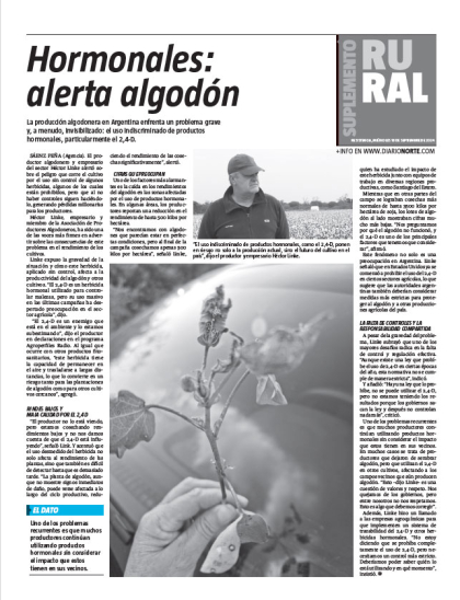 Hormonales: alerta algodón