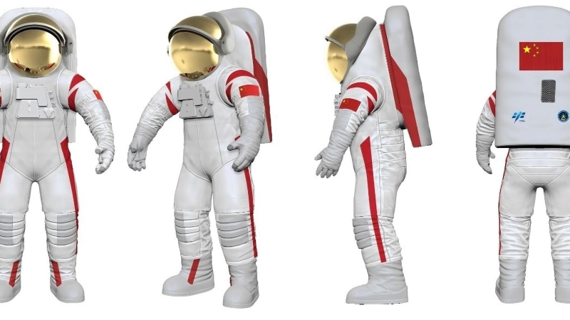 China presentó su primer traje espacial lunar liviano 
