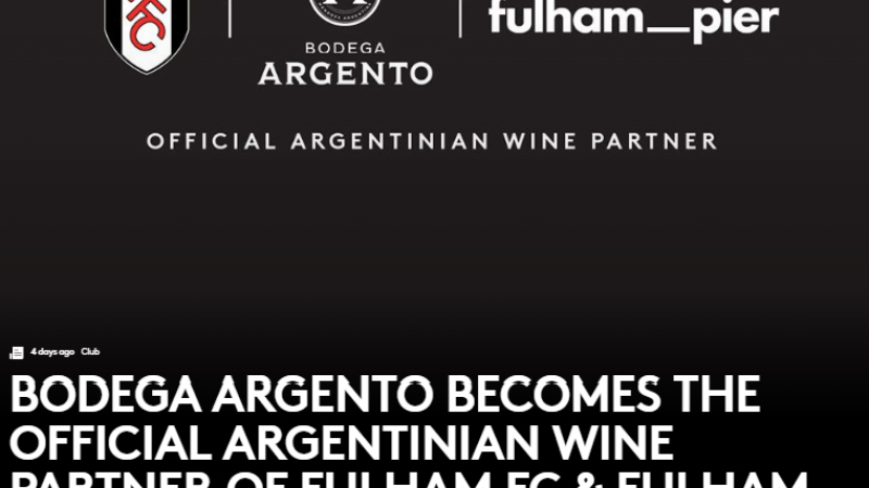 Bodega mendocina será sponsor en la Premier League
