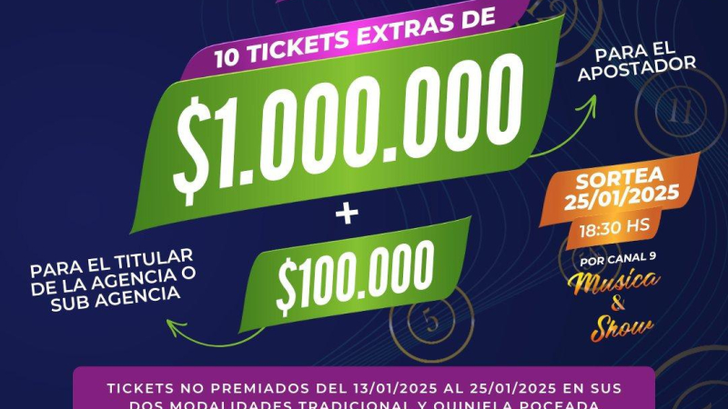 Sorteo extraordinario por los 51 años de la Quiniela oficial y 14 de la Poceada