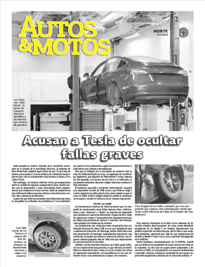 Acusan a Tesla de ocultar fallas graves