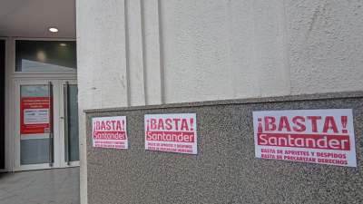 Crece el conflicto con Santander y La Bancaria amenaza con un paro