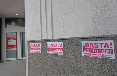 Crece el conflicto con Santander y La Bancaria amenaza con un paro