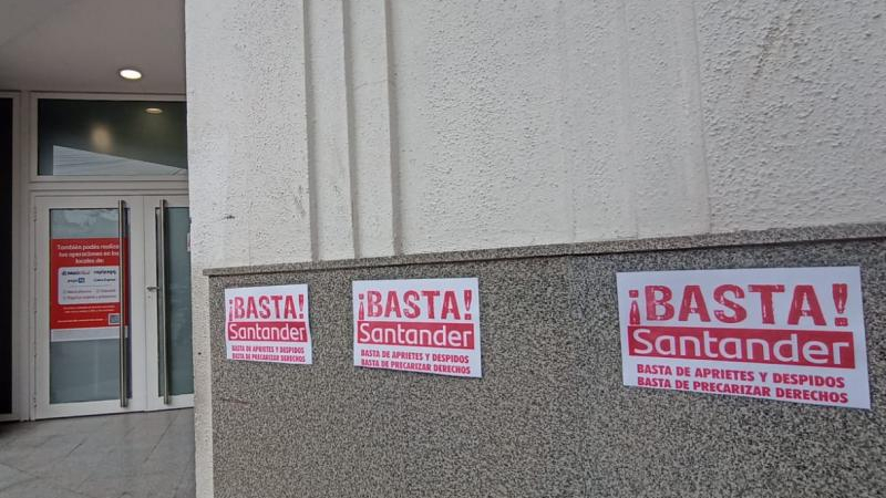 Crece el conflicto con Santander y La Bancaria amenaza con un paro