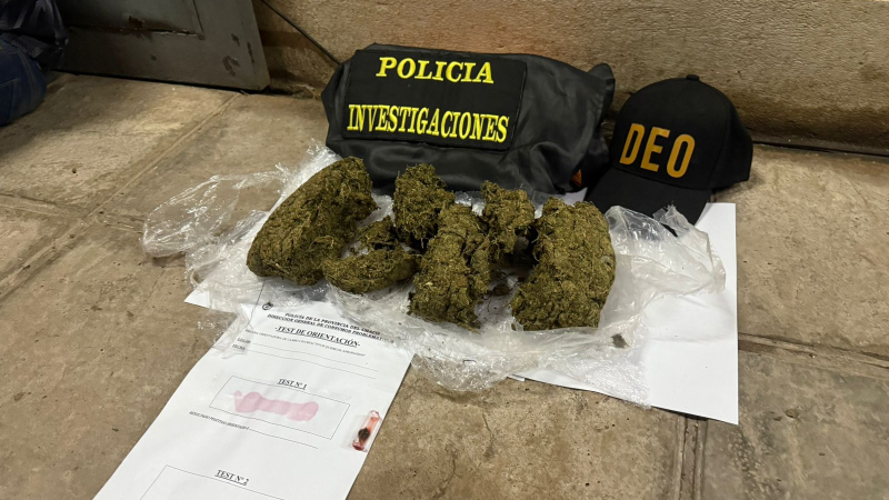 Detuvieron a un hombre con casi un kilo de marihuana en Resistencia
