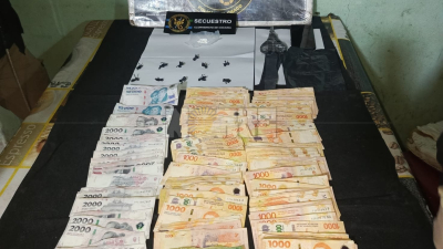 Secuestran cocaína, dinero en efectivo y un arma de fuego