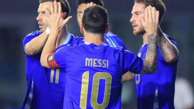 La "Scaloneta" paseó su fútbol por Miami y goleó a Puerto Rico