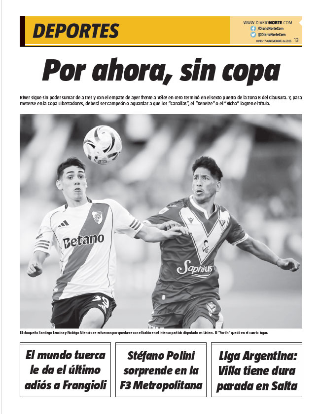 Por ahora, sin copa