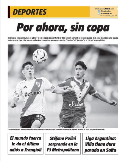 Por ahora, sin copa