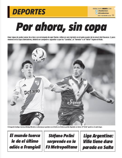 Por ahora, sin copa