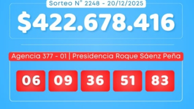 Ganó más de $422 millones en la Poceada Chaqueña