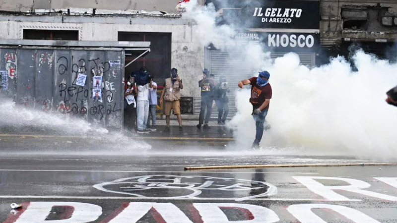 Hubo 11 detenidos tras enfrentamiento entre la Policía y manifestantes