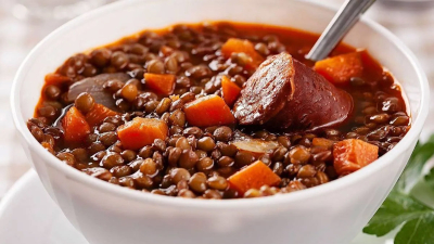 Tradicional guiso de lentejas: fácil, nutritivo y económico