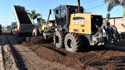 Avanzan las obras de ripio en el Barrio Las Palmeras
