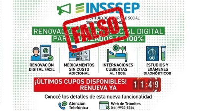 Una nueva estafa virtual busca captar datos de jubilados del Insssep