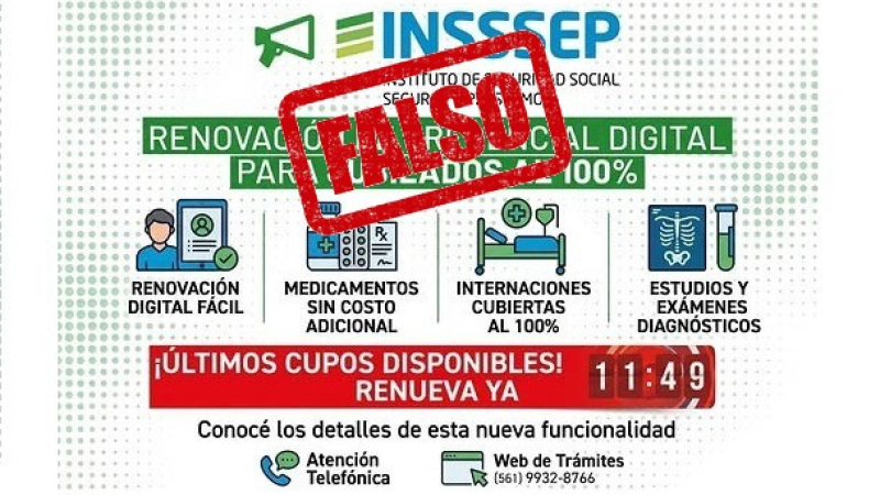 Una nueva estafa virtual busca captar datos de jubilados del Insssep