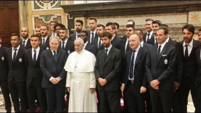 El Papa pidió a los futbolistas que sean un ejemplo de lealtad, honestidad y armonía