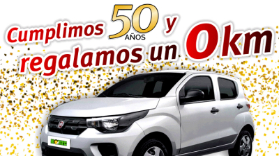 Cumplimos 50 años y lo celebramos regalando un auto 0KM