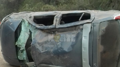 Miraflores: ocupante de un auto que volcó muere al salir despedido
