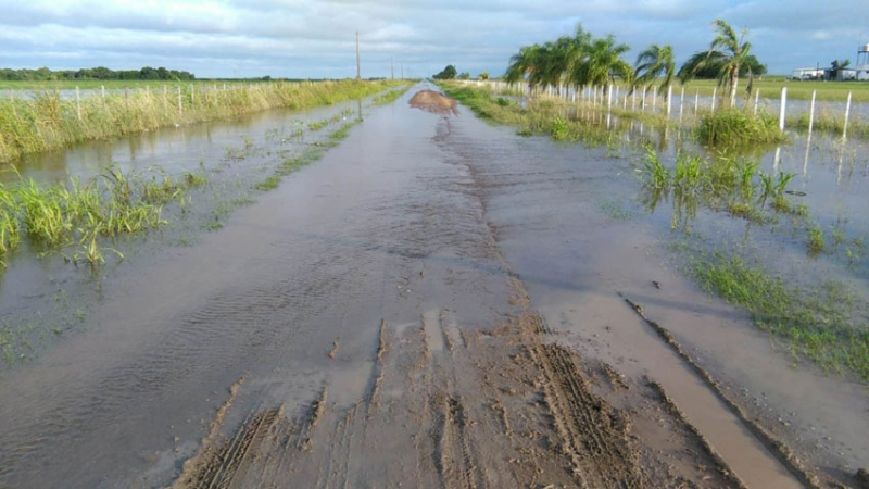 El agua traspasó los campos y complica la transitabilidad en caminos rurales