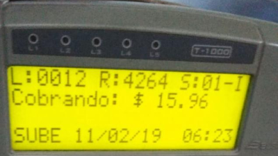 Rige la nueva tarifa de 15,96 pesos para el transporte urbano e interurbano de pasajeros