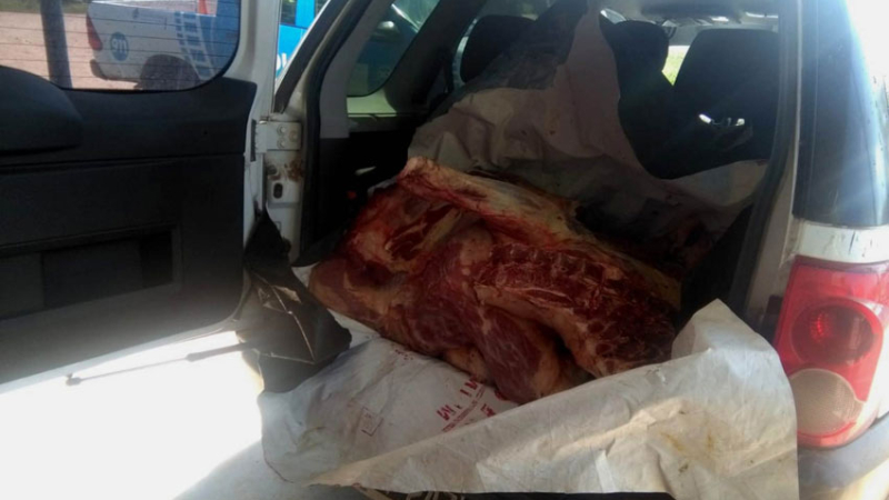 Carnicero de Pinedo transportaba 160 kilos de carne en su camioneta