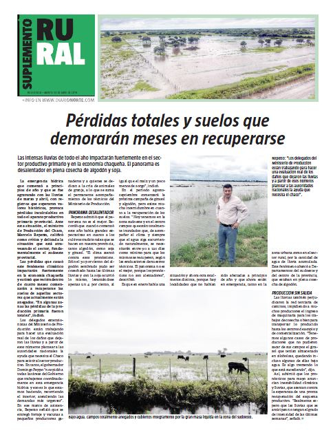 Pérdidas totales y suelos que demorarán meses en recuperarse