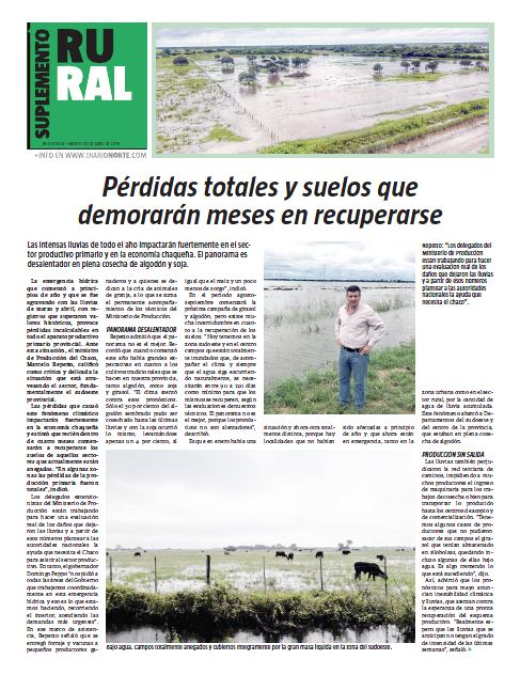 Pérdidas totales y suelos que demorarán meses en recuperarse