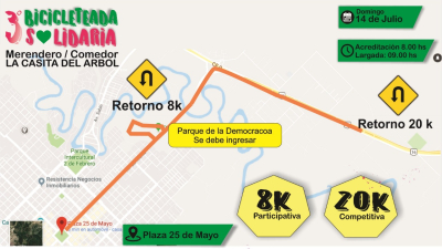 Tercera bicicleteada solidaria por el merendero La Casita del Árbol
