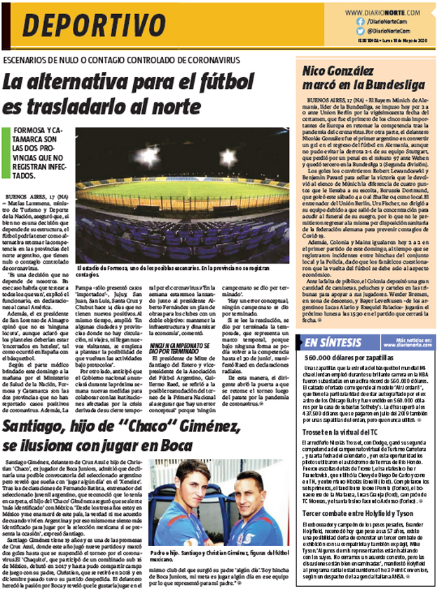 La alternativa para el fútbol es trasladarlo al norte