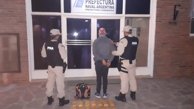 Corrientes: Prefectura detuvo a un hombre con más de nueve kilos de marihuana en su mochila