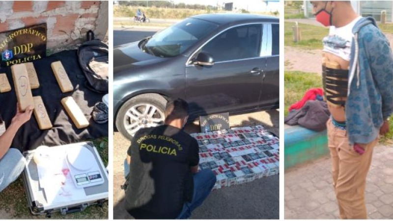 En distintos controles por el aislamiento detienen a tres sujetos con cigarrillos de contrabando y droga