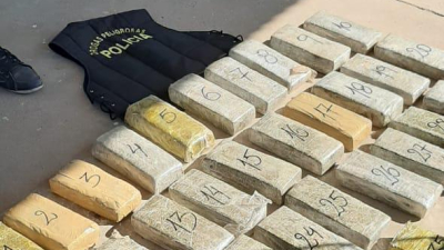 En cinematográfico procedimiento secuestraron 38 kilogramos de marihuana
