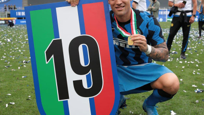 Los 100 de Lautaro Martínez en festejo del campeón Inter