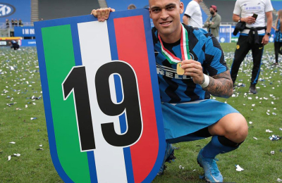 Los 100 de Lautaro Martínez en festejo del campeón Inter