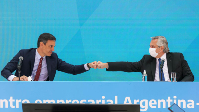 Alberto recibió el respaldo de Pedro Sánchez ante el FMI y dejó una desafortunada frase