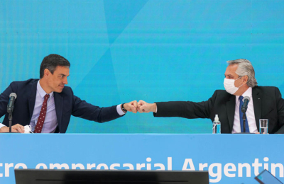 Alberto recibió el respaldo de Pedro Sánchez ante el FMI y dejó una desafortunada frase