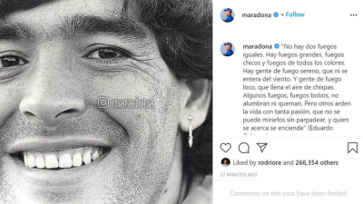 Inesperado posteo en las redes de Diego Maradona: el mensaje de sus hijos