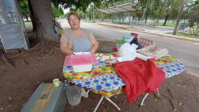 Enfrenta la crisis con comida en la vía pública para sostener su hogar