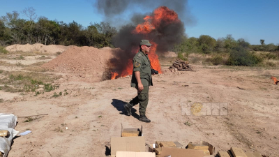 Incineraron más de 700 kilos de droga decomisados en el Chaco