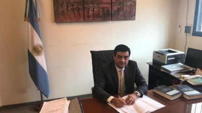 Miguel Aranda con la exfiscal antidrogas Tomjenovic como defensora, prestó declaración indagatoria