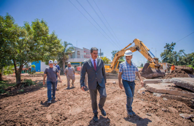 En Sáenz Peña, Capitanich supervisó obras del segundo acueducto