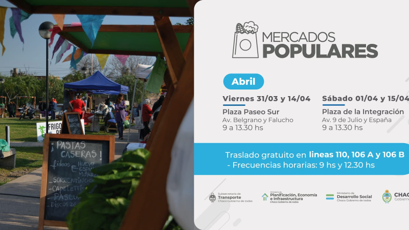 Este viernes y sábado habrá transporte gratuito hacia los mercados populares