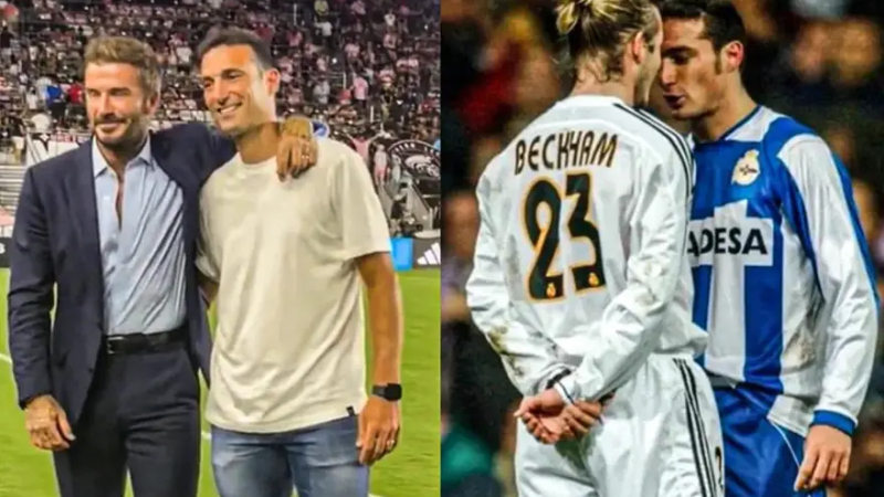 Scaloni y Beckham: reencuentro y rencores saldados