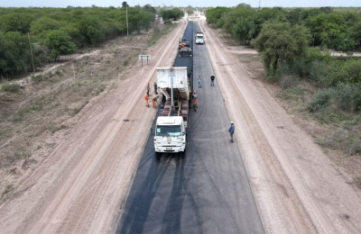 Vialidad Provincial avanza con los trabajos de pavimentación en la ruta 9