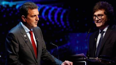 Se sortearon los roles para el debate presidencial entre Massa y Milei