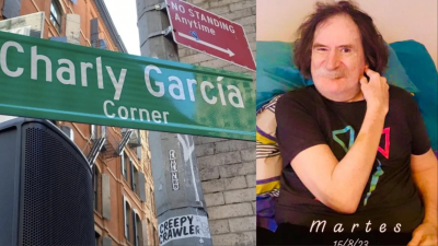 Charly García, agradecido y "honrado" por la esquina de Nueva York que lleva su nombre